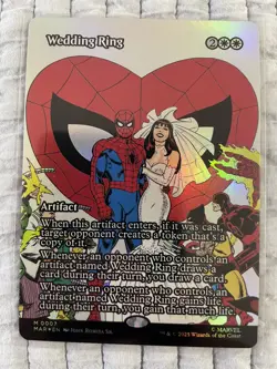 MTG ~Wedding Ring ~ 0007 ~ Borderless ~ Foil ~ Marvel's Spider-Man ~ pack fresh - Image 1