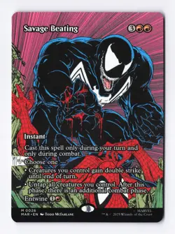 Savage Beating (Borderless) 0026 (M) MTG Marvel's Spider-Man Eternal-Legal (MAR) - Image 1