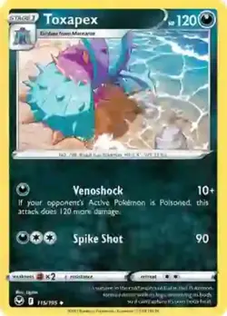 Toxapex - 115/195 - Uncommon - Reverse Holo NM, English Pokemon Silver Tempest - Image 1