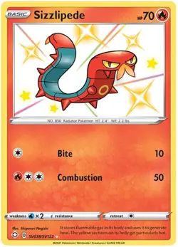 Sizzlipede - SV018/SV122 - Shiny Holo Rare NM, English Pokemon Shining Fates - Image 1