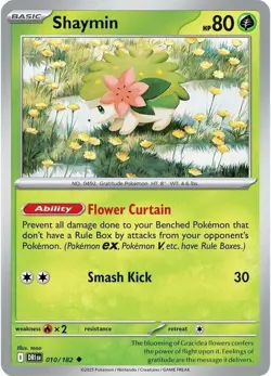 Shaymin - 010/182 - Uncommon - Reverse Holo NM, English Pokemon Destined Rivals - Image 1