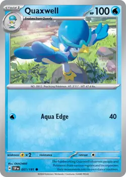 Quaxwell - 051/191 - Common - Reverse Holo NM, English Pokemon Surging Sparks - Image 1