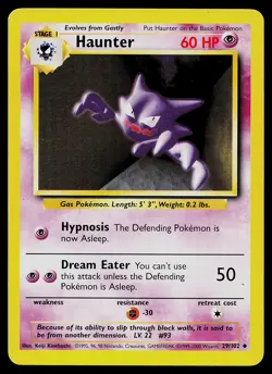 Pokemon Card - Haunter Base Set 1999-2000 4th Print 29/102 Uncommon - Image 1
