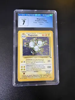 CGC 7 Magneton 11/62 Holo 1999 RARE Pokemon Card Fossil Set Unlimited - Image 1