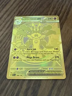 Pokemon M Mega Lucario EX Gold Ultra Secret Rare Holo Card - Image 1