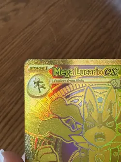 Pokemon M Mega Lucario EX Gold Ultra Secret Rare Holo Card - Image 3