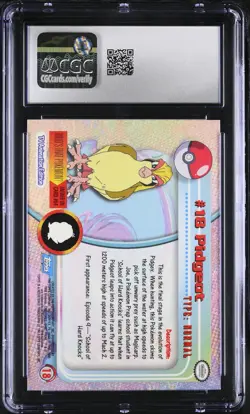 CGC 8 Pidgeot Topps 1999 Series 1 18 Rainbow Foil Pokemon Card - Image 2