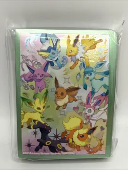 Pokemon Eevee Card Sleeves Prismatic Evolutions SPC, 65 Sleeves - Image 1