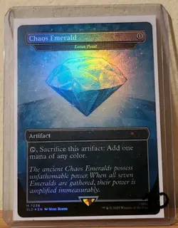 Chaos Emerald (7036) Blue Foil - Lotus Petal - Sonic Secret Lair - Magic MTG - Image 1