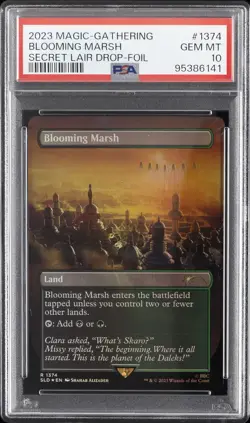 2023 MTG SECRET LAIR DROP FOIL #1374 BLOOMING MARSH PSA 10 - Image 1
