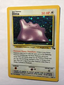 1999 Pokemon TCG Ditto 3/62 Holo Rare Fossil Set WOTC - Vintage Card LP - Image 4