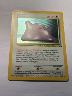 1999 Pokemon TCG Ditto 3/62 Holo Rare Fossil Set WOTC - Vintage Card LP - Image 5
