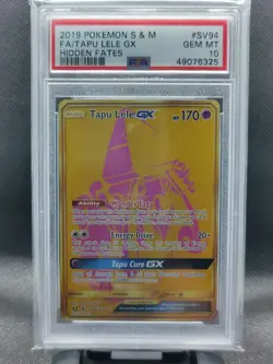 Pokemon TCG Tapu Lele GX Hidden Fates SV94/SV94 Holo Secret Rare PSA 10 GEM MINT - Image 1