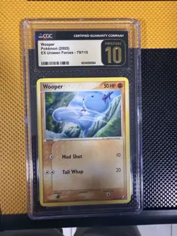 Pokemon TCG Wooper 79/115 EX Unseen Forces 2005 CGC PRISTINE 10 - Image 1