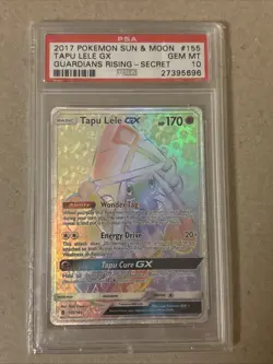 Pokemon 2017 GUARDIANS RISING #155 TAPU LELE GX Full Art Secret PSA 10 - Image 1