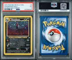 2001 POKEMON NEO REVELATION DOUBLE HOLO ERROR #8 HOUNDOOM-HOLO PSA 5 Tail Swirl - Image 3