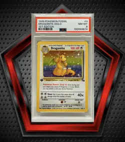 Dragonite *PSA 8* 1999 Pokemon Fossil Holo 1st Edition #4 - Image 1