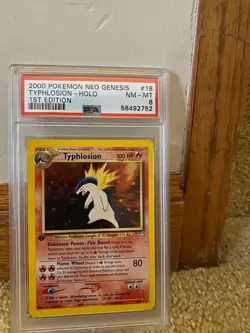 Pokemon 1st Edition Neo Genesis Typhlosion #18 Holo PSA 8 - Image 1