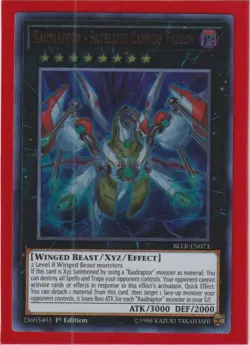 Yugioh Raidraptor - Satellite Cannon Falcon BLLR-EN073 Ultra Rare 1st Edition NM - Image 1