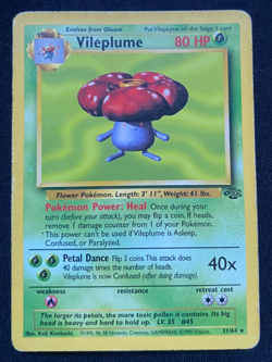 Pokemon WOTC Card - Vileplume - Jungle Set - Non-Holo Rare - 31/64 - HP - Image 1