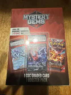 Pokemon Mystery Gems 1 CGC Graded Card & 1 Booster Pack 2025! New Sealed Box! - Image 2