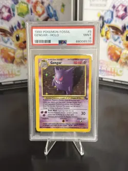 Pokemon TCG 1999 Gengar Fossil Holo Rare Card 5/62 PSA 9 Mint - Image 1