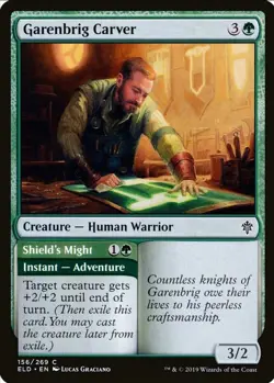 X 4 Garenbrig Carver Shield's Might Throne of Eldraine 156 MTG Magic - Image 1