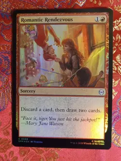 FOIL Romantic Rendezvous Marvel's Spiderman Magic The Gathering MTG card red - Image 1