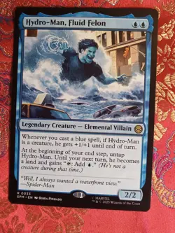 Hydro-Man, Fluid Felon Marvel's Spiderman Magic The Gathering MTG rare card - Image 1
