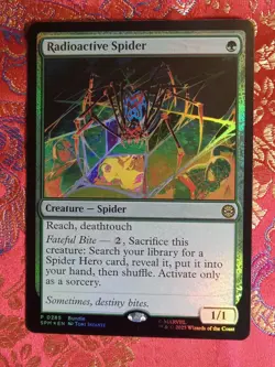 FOIL Radioactive Spider Marvel's Spiderman Magic The Gathering MTG rare card - Image 1