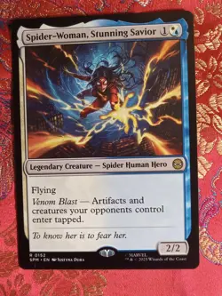 Spider-Woman, Stunning Savior Marvel's Spiderman Magic The Gathering MTG rare - Image 1