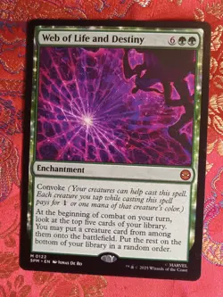 Web of Life and Destiny Marvel's Spiderman Magic The Gathering MTG rare card - Image 1