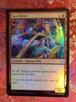 FOIL Taxi Driver Marvel's Spiderman Magic The Gathering MTG card human pilot red - Image 1