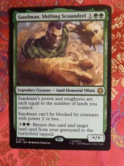 Sandman, Shifting Scoundrel Marvel's Spiderman Magic The Gathering MTG rare card - Image 1