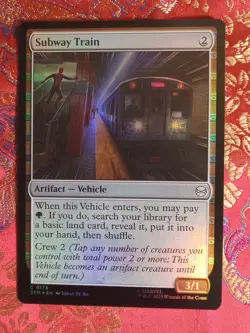 FOIL Subway Train Marvel's Spiderman Magic The Gathering MTG card Vehicle - Image 1