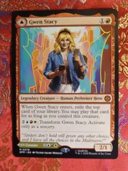 Gwen Stacy / Ghost Spider Marvel's Spiderman Magic The Gathering MTG rare card - Image 1