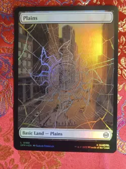 16 FOIL Lands Cards - 6 are full art Marvel's Spiderman Magic The Gathering mtg - Image 1