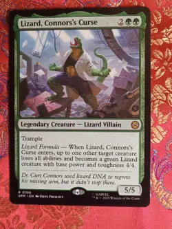 Lizard, Connor's Curse Marvel's Spiderman Magic The Gathering MTG rare card - Image 1