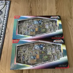 Pokemon TCG Prismatic Evolutions Lucario Ex & Tyranitar Ex Premium Collection x2 - Image 1