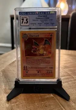 Pokemon Charizard Holo 1999 Shadowless 4/102 Base Set CGC 7.5 - Image 1