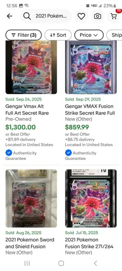 Pokemon Gengar VMAX Fusion Strike Secret Rare Full Alt Art #271 PSA 9 Mint - Image 2