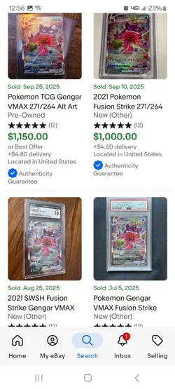 Pokemon Gengar VMAX Fusion Strike Secret Rare Full Alt Art #271 PSA 9 Mint - Image 5