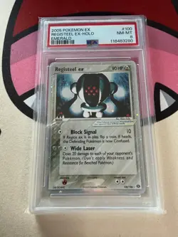 PSA 8 HOLO Registeel EX 100 Emerald Vintage Pokemon Slab - Image 1