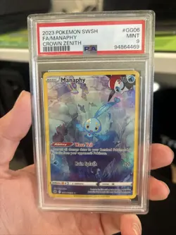 PSA 9 Mint Manaphy GG06/GG70 Full Art - Pokemon SW&SH Crown Zenith Pokemon TCG - Image 1