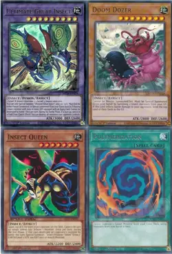 Yugioh Ultimate Great Insect Fusion Set Doom Dozer Queen NM - Plus Free Holo - Image 1