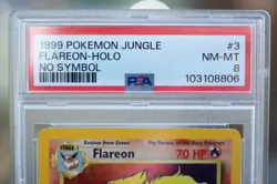 PSA 8 NM-MT Flareon 3/64 No Symbol Holo 1999 Pokemon Jungle Card - Image 4