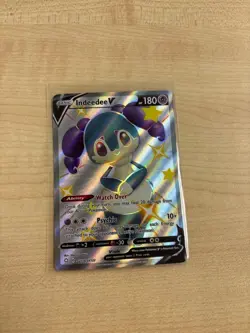 Pokemon Card Indeedee V SV114/SV122 Shining Fates Shiny Full Art Near Mint - Image 1