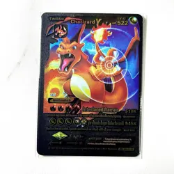 Pokemon Charizard V Black Foil Holo Textured Fan Art Card - Image 1