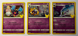 Cosmog 013 Cosmoem 014 Lunala 015/025 Holo Celebrations 25th Pokemon Cards NM/LP - Image 1