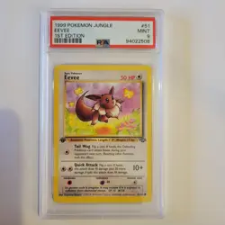1999 Pokemon Card Fossil 1st Edition Eevee PSA 9 NM-MT - Image 1